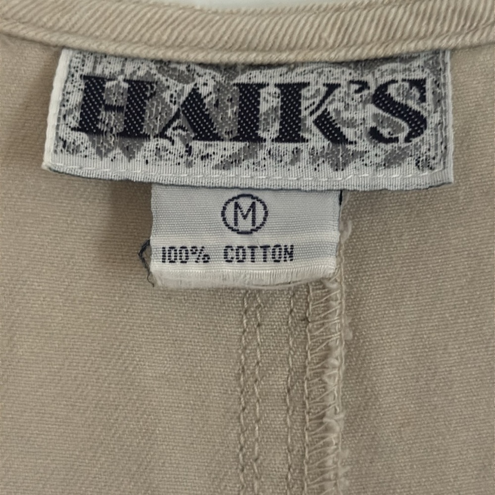 Vintage 90s Haik’s Khaki Hand-painted Giraffe Denim Shortalls Jumper Medium - Picture 5 of 8